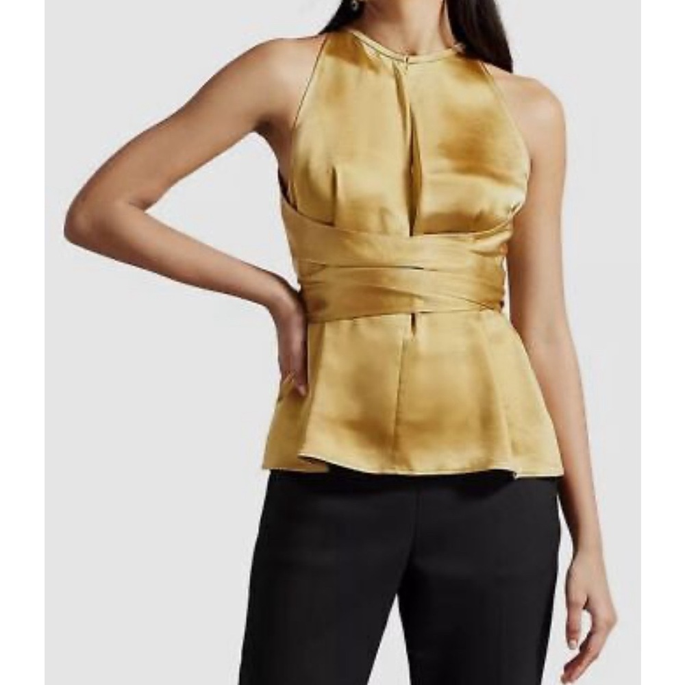 Ted Baker Elegant Gold Sleeveless Top